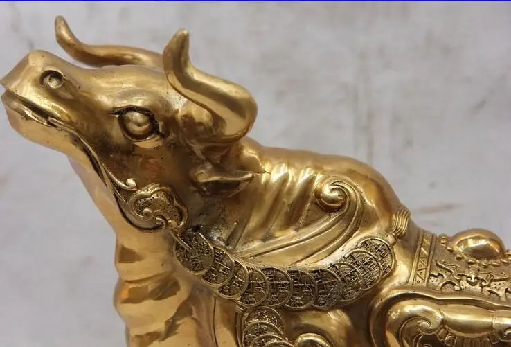 Китайская народная латунь Медь Фен Шуй богатство деньги Fu для девочек крупного