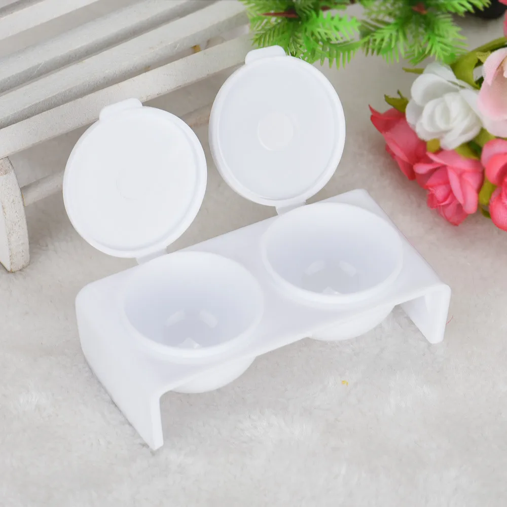 Новинка 1 шт. белая пластиковая ручка для мытья ногтей чашка двойная крышка