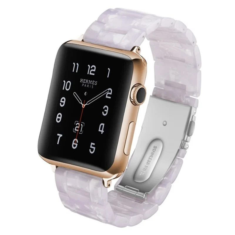 Ремешок сменный для Apple Watch 38 мм 42 белый звеньевой браслет смарт часов серии i 1 2 3