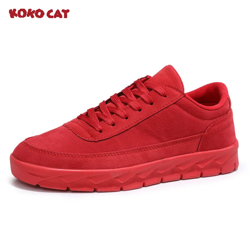 KOKO CAT New Classics Style Men Casual Shoes Lace Up Suede Leather Comfortable Flats Soft Light | Обувь