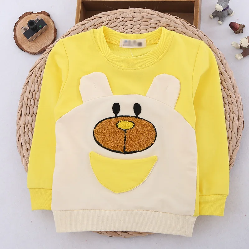 2015 осень мода детские дети капюшоном толстовка мальчики мультфильм медведь