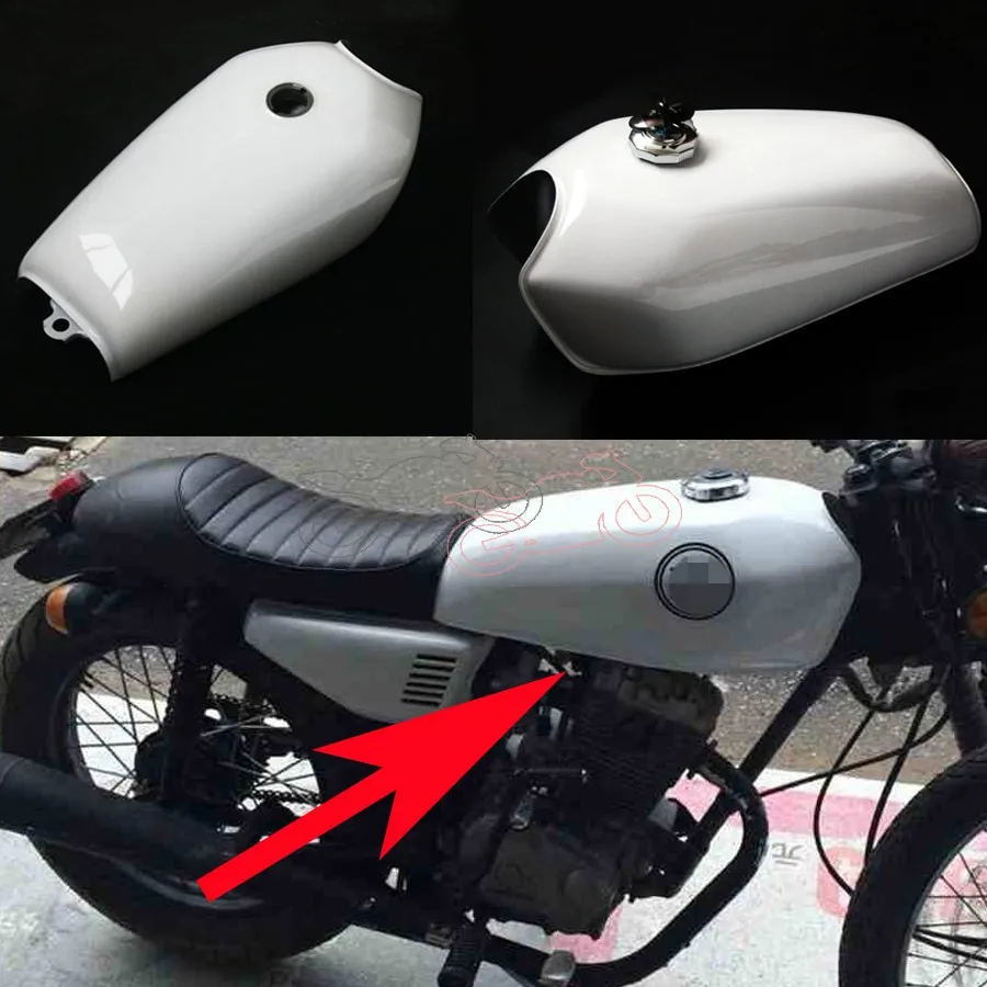 

Универсальный для мотоцикла Honda CG125, CG125S, CG250, 9 л, черная крышка газового бака для кафе-рейсера, непрозрачный топливный бак с переключателем толстой железной крышки
