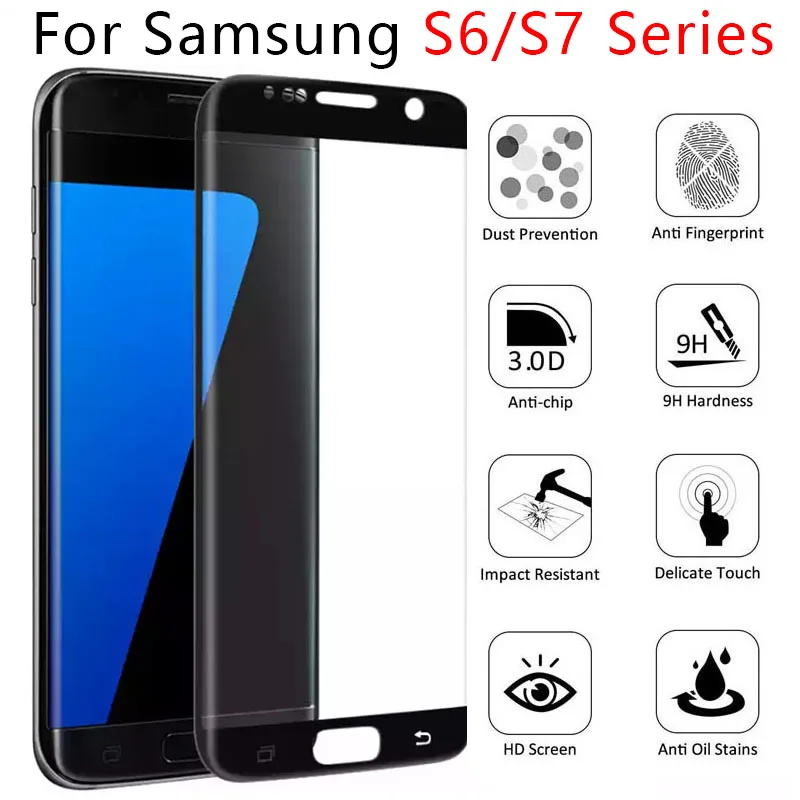 Закаленное стекло для samsung s6 edge plus s7 s7edge Защитное экрана протектор galaxy s6edge s 6 7 6s