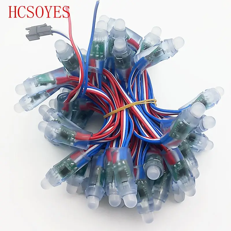 50 шт./лот DC 5 В/12 В WS2801/WS2811 RGB IC IP68 водонепроницаемый 12 мм Цифровой Программируемый