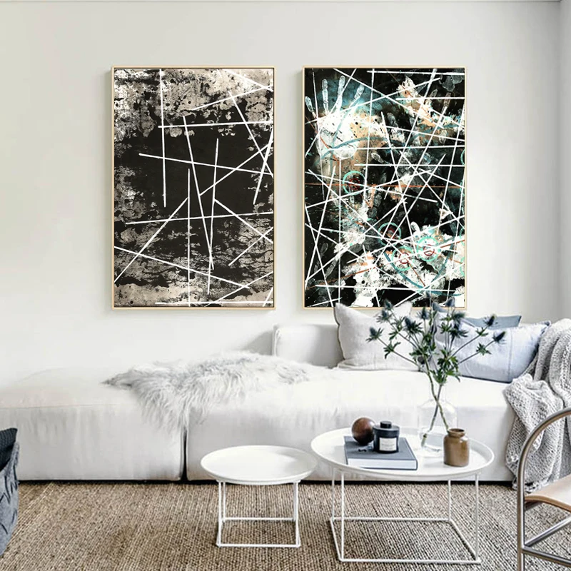 Classical abstract Line Handprint Decorative Canvas Painting Posters and Prints Wall Art Pictures for Living Room Nordic Decor | Дом и сад