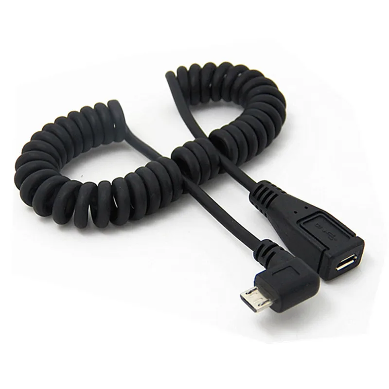 2 шт. 90 градусов правый угол микро USB папа к женскому M/F Удлинительный кабель