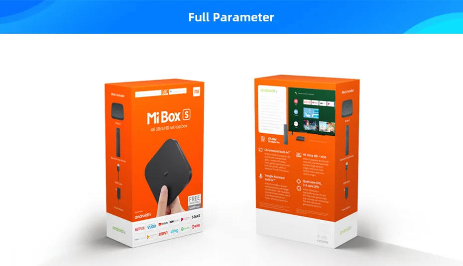 Глобальная версия Xiaomi mi tv Box S 4K HDR Android tv Strea mi ng медиаплеер и Google Assistant пульт дистанционного управления Smart tv mi Box S