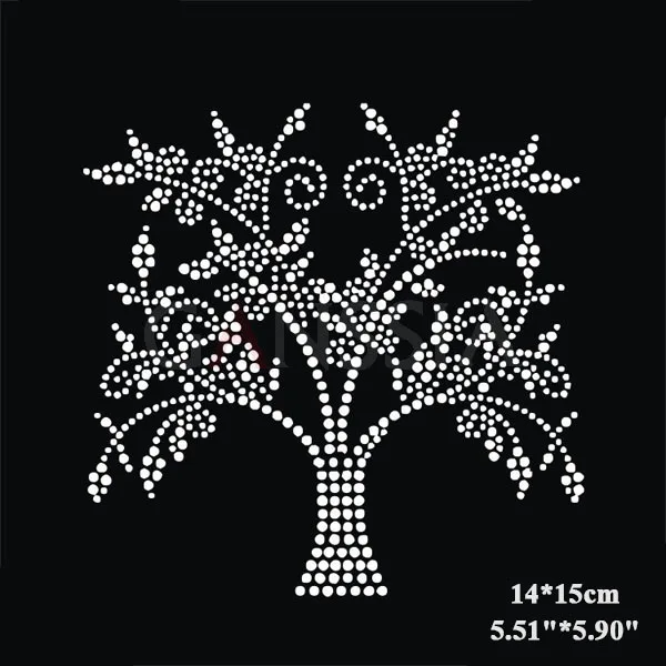 

8pcs/lot Newest tree design heat transfer rhinestone Motif rhinestone for garment Hotfix rhinestone for diy Iron on(ss-4597)