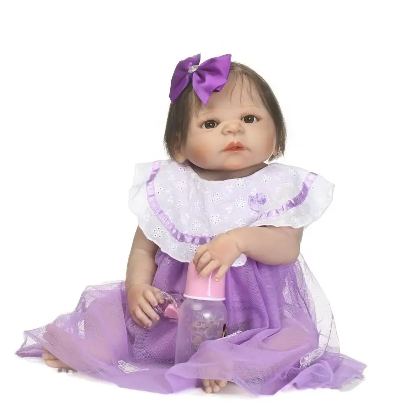 

silicon reborn babies full body baby dolls girls gift toy soft vinyl toys for Children's Day 56cm blue eys open waterproof bath