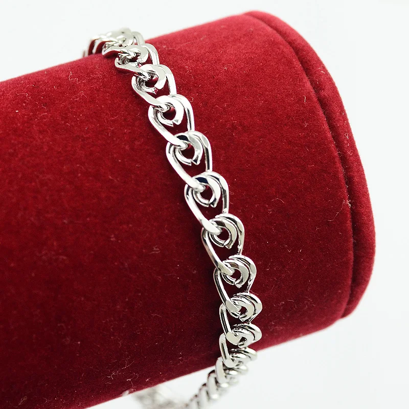 1 шт 7 мм Мужской Женский Белый Золотой Цвет покрытый браслет из цепочки Бисмарк