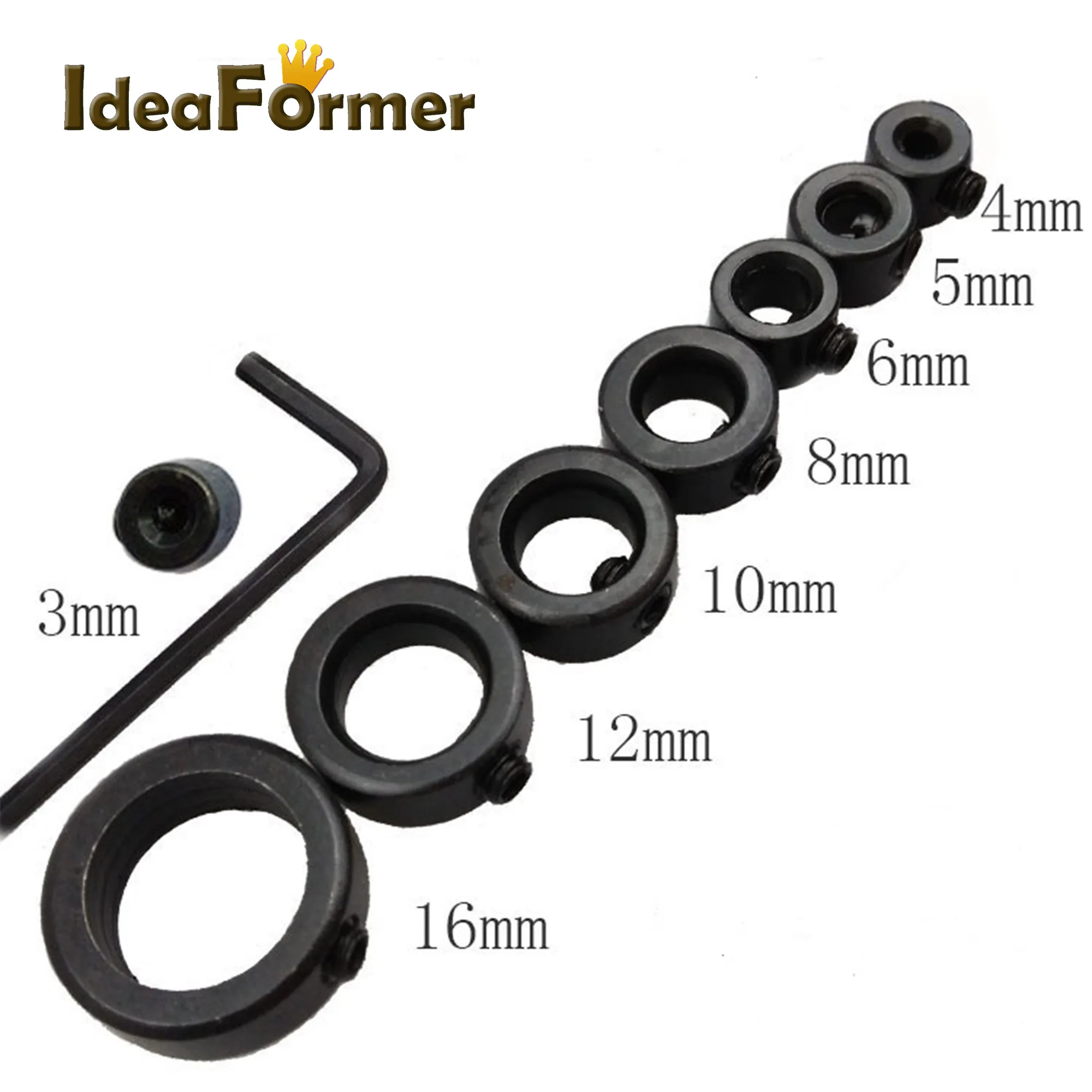 

8pcs/Lot 3-16mm Drill Bit Depth Stop Collar Ring Positioner Spacing Ring Locator Woodworking Drill Bit with Hex Wrench