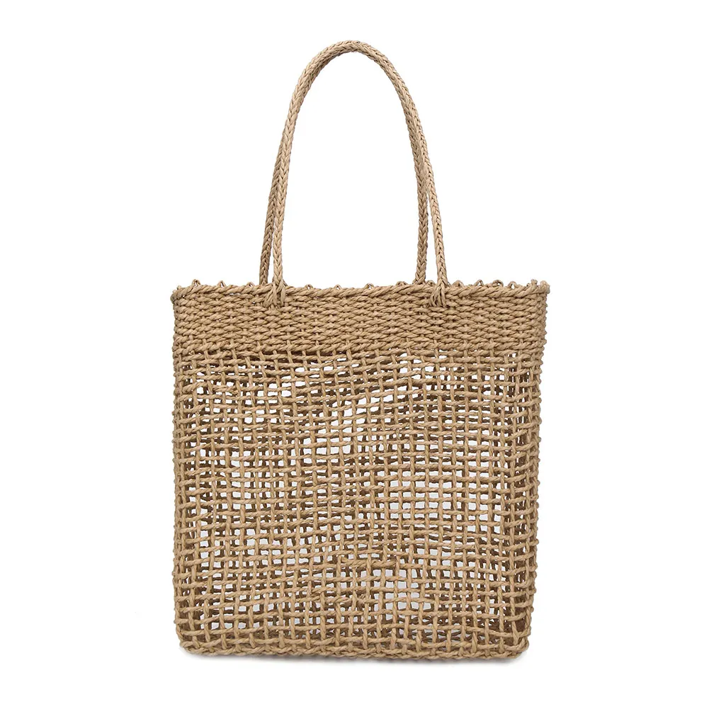 Women Handbag Hollow Handmade Straw Woven Tote Large Capacity Summer Beach Shoulder Bag Party Best Sale-WT | Багаж и сумки