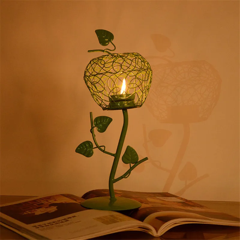 Садовый Железный фонарь Apple в европейском стиле подсвечник украшение для дома