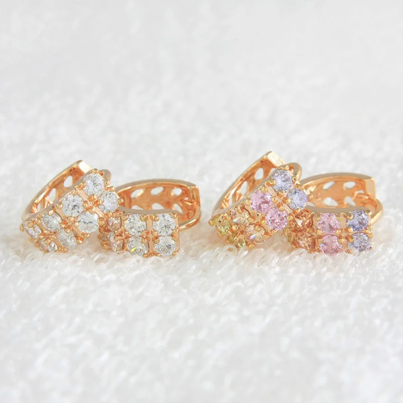 6 пар оптовая продажа золотые серьги кольца с кристаллами для женщин женские
