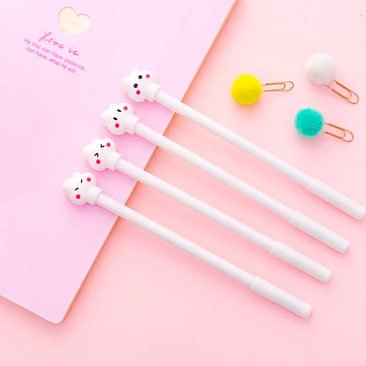 

32 PCs Cartoon Cute Cloud Student Neutral Pen 0.5mm Black Student Stationery Neutral Pen Wholesale
