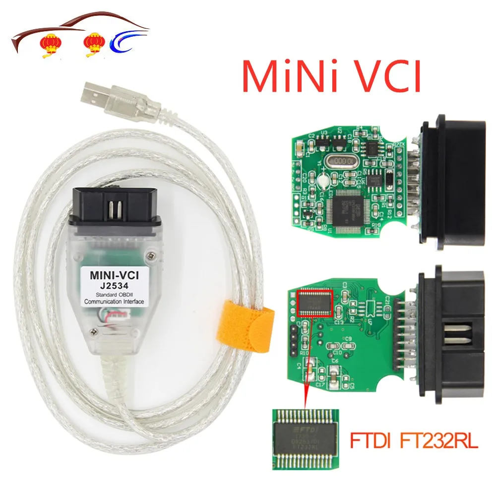 Новейший V13.00.022 MINI VCI интерфейс для TOYOTA TIS Techstream FT232RL чип J2534 OBD2 Диагностический