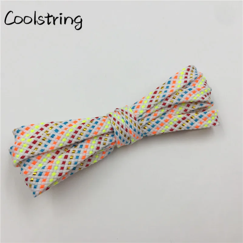 Официальный Coolstring Новое поступление 7 мм плоские блестящие металлические шнурки для обуви новинка Уникальные модельные шнурки для ботинок martin