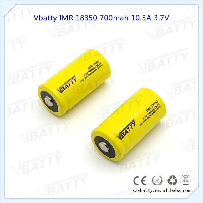 2 шт./лот хит продаж 3 7 в литий ионная батарея Vbatty IMR 18350 700 мАч 10.5A аккумуляторная с