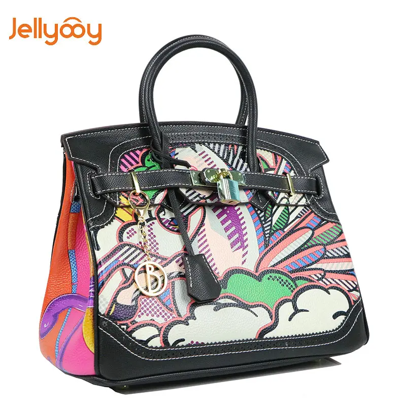 Jellyooy Beachkins Для женщин замка клапаном роскошные кожаные Сумки модные животных