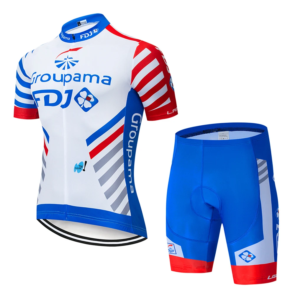 Новинка 2019 FDJ мужские про команды летние быстросохнущие с коротким рукавом