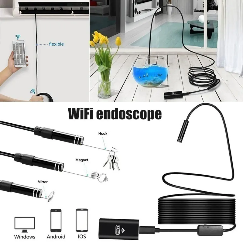 6LED Ушная ложка бороскоп эндоскоп Практичный Прочный осмотр видео в реальном