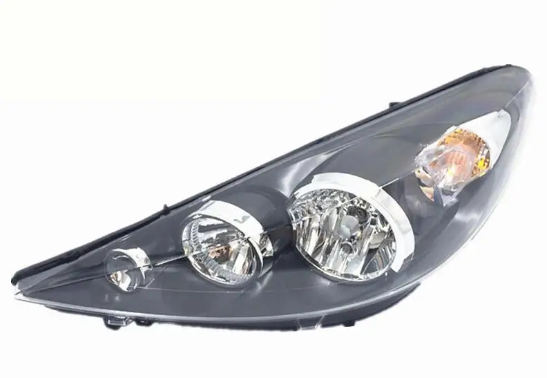 black color CAPQX 1 шт. для peugeot 207 09-13 бампер передний головной светильник лампы в сборе черный фон+ белый фон - Цвет: black color