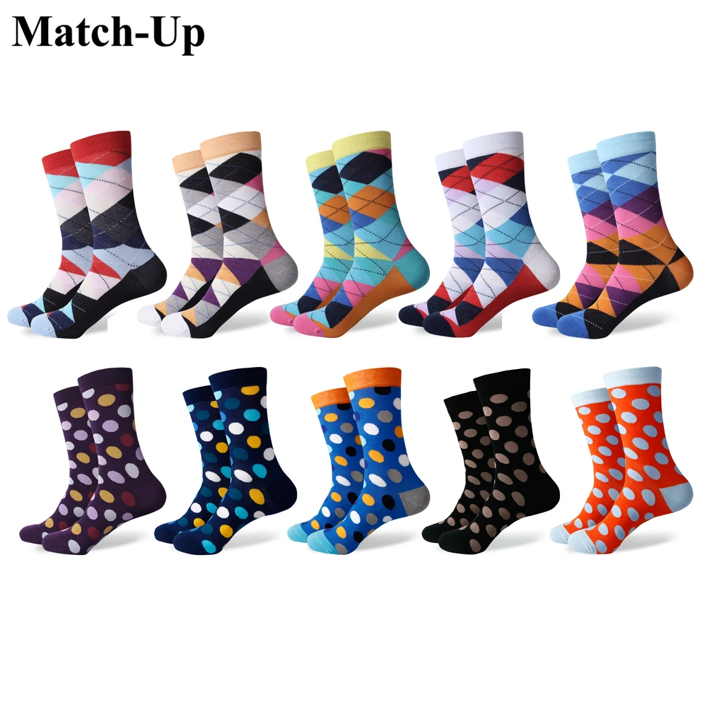 Забавные носки Match Up красочная модель для мужчин хлопковые модные с узором в