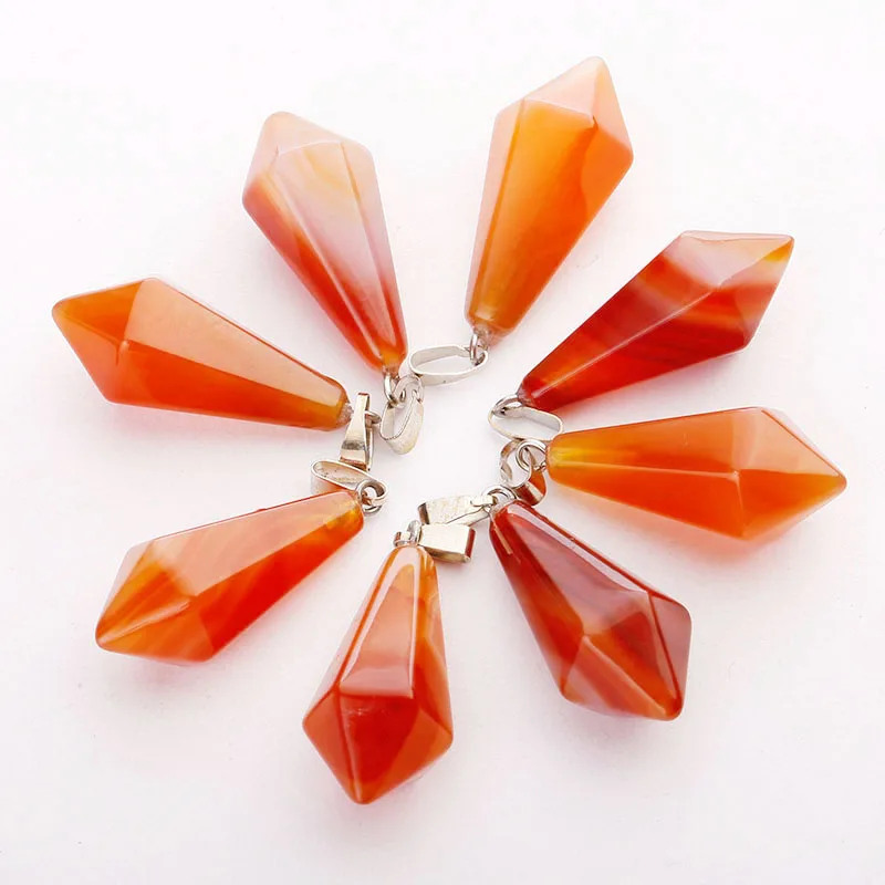 Wholesale 25pcs Lot Charms Hexagonal Pendants Crystal Opal Stone Six-sided Pyramid For Jewelry Making | Украшения и аксессуары