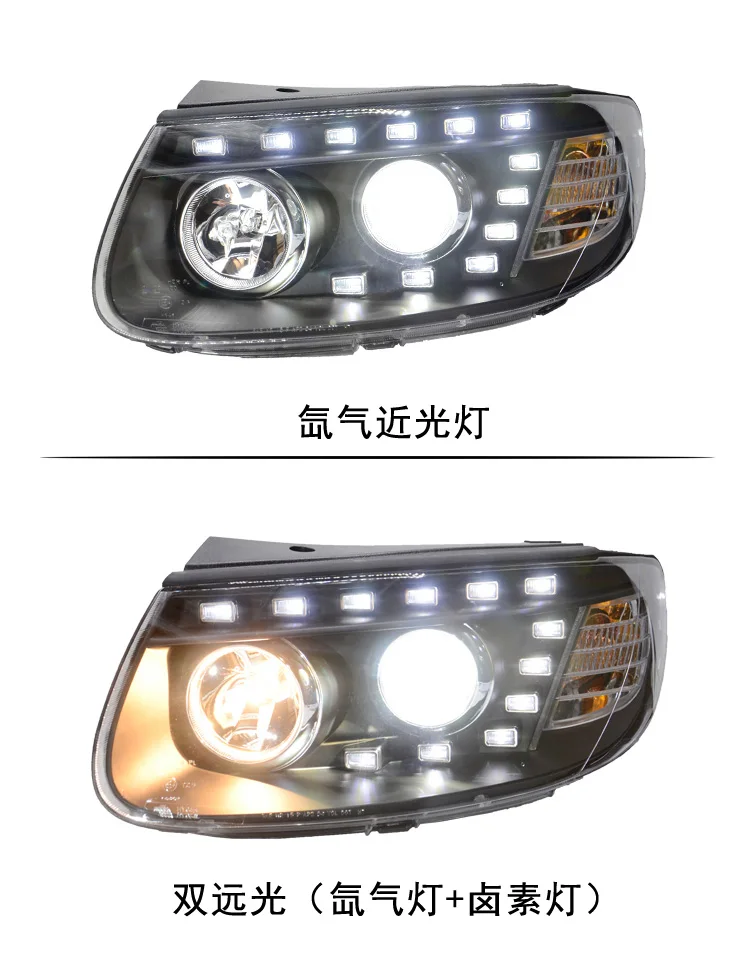 Стильный автомобильный налобный фонарь для hyundai Santa Fe 2006-2012, светодиодный налобный фонарь, рассеиватель, биксенон, автомобильные аксессуары
