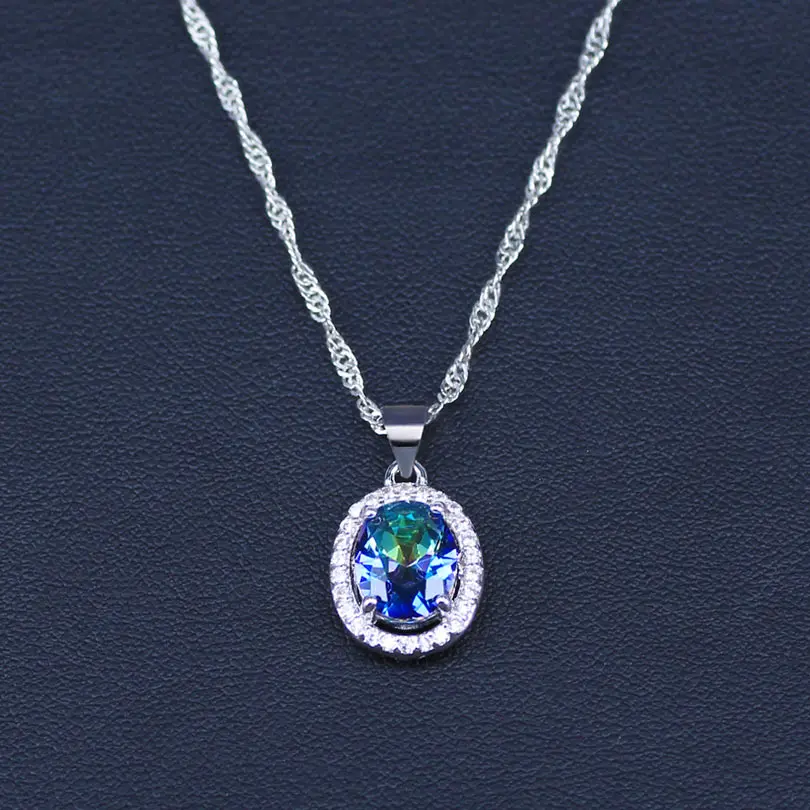 3 шт. женские серьги и ожерелье с радужным кристаллом|necklace and earring set|necklace earringsearrings