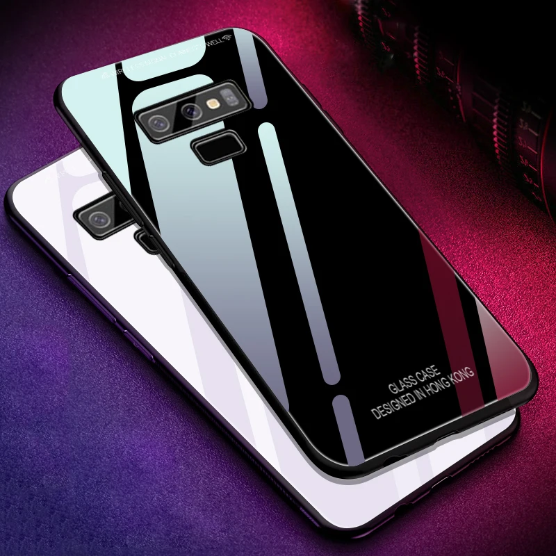 Роскошный стеклянный чехол для Samsung Galaxy S9 S8 Plus S7 Edge Note 9 8 J4 J6 2018 J5 J7 J3 Pro задняя