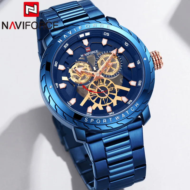 NAVIFORCE мужские наручные часы модные спортивные лучший бренд Роскошные военные