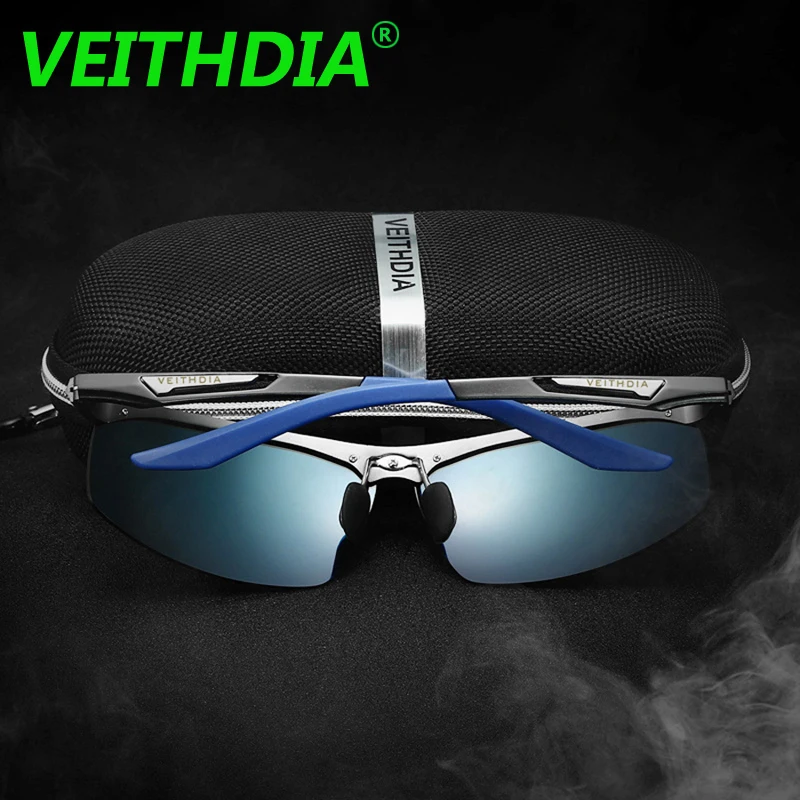 Бренд VEITHDIA оригинал алюминий Магниевый сплав мужские зеркальные очки с
