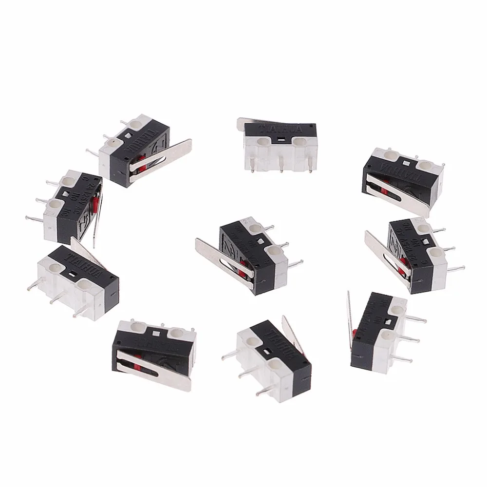 10 шт. 2A 125V 3PIin микро концевые переключатели рычаг роликовый Привод SPDT