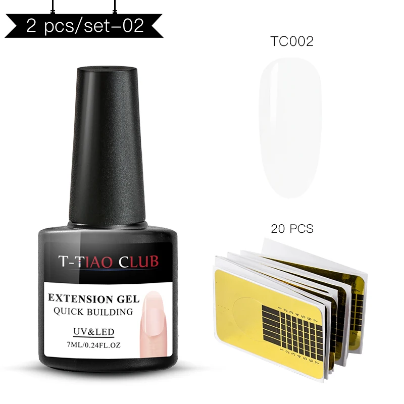 ZH05173 T-TIAO CLUB Poly быстрый набор гелей для ногтей набор инструментов розовый прозрачный обнаженный впитывающий УФ светодиодный гель для ногтей - Цвет: ZH05173