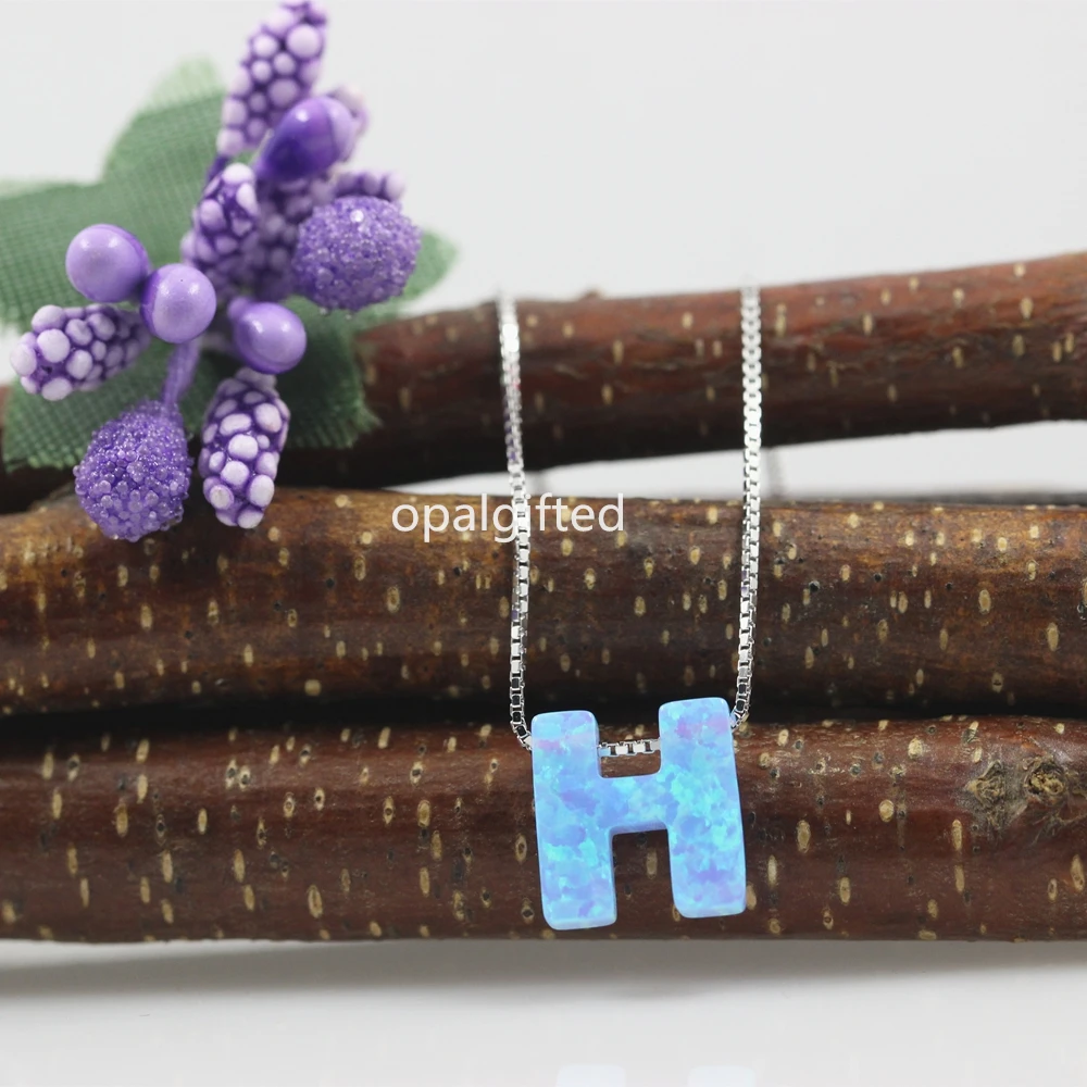 Горячая продажа (1 шт./лот) ожерелье с буквенным принтом опал буква G/H светло