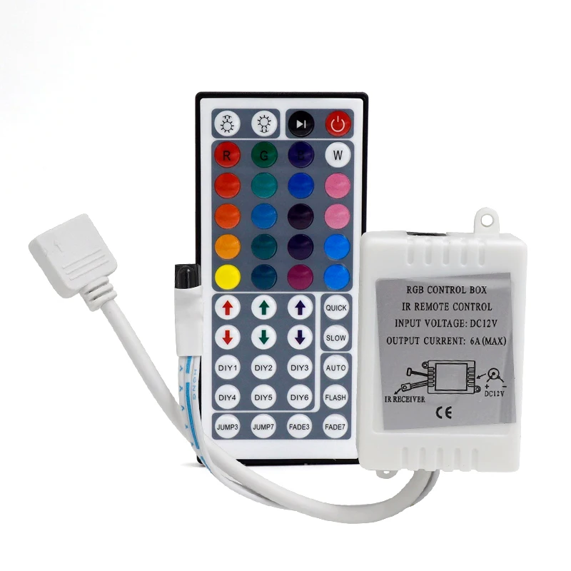 [MingBen] 44 клавишный пульт DC12V двумя разъемами Выход инфракрасная RGB красно зелено