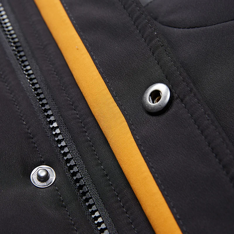 Winter Warm Men Jacket New Casual Hooded Park Coats Outwear Male Thicken Velvet Zipper Solid Overcoat Clothing Windproof