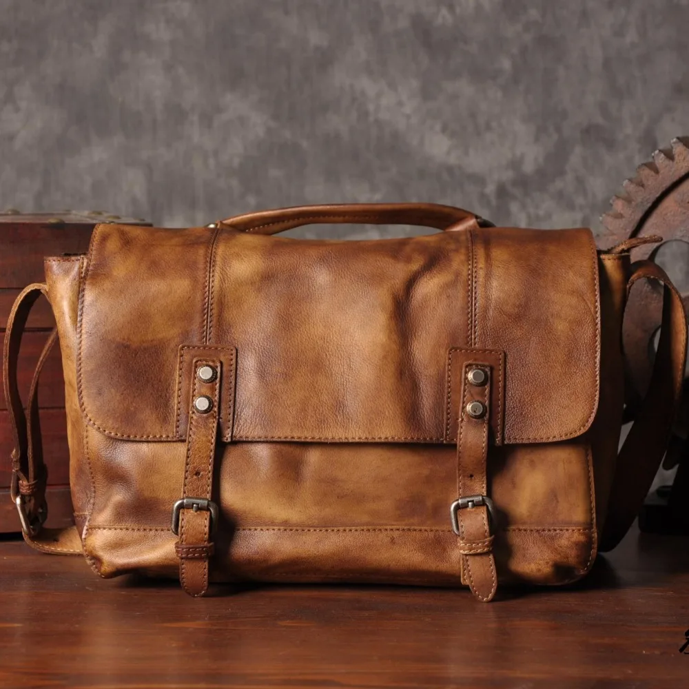 

Fashion Vintage Genuine Leather Shoulder Bag men Leather Messenger Bags Men Crossbody Bag male Leisure Bag Sling tote Handbag