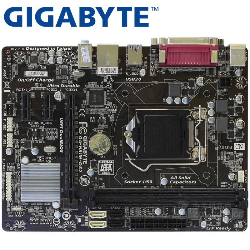 Десктопная Материнская плата GIGABYTE H81 Socket LGA 1150 i3 i5 i7 DDR3 16G Micro ATX UEFI BIOS оригинальная