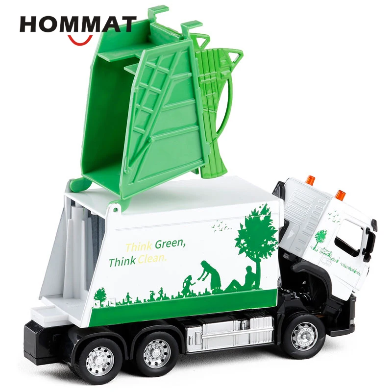 Модель автомобиля HOMMAT 1:50 для мусоровоза литая игрушечная машинка из сплава