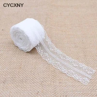 20m white lace trim 4cm beautiful lace ribbon tape diy embroidered african lace fabric for sewing accessories wedding craft
