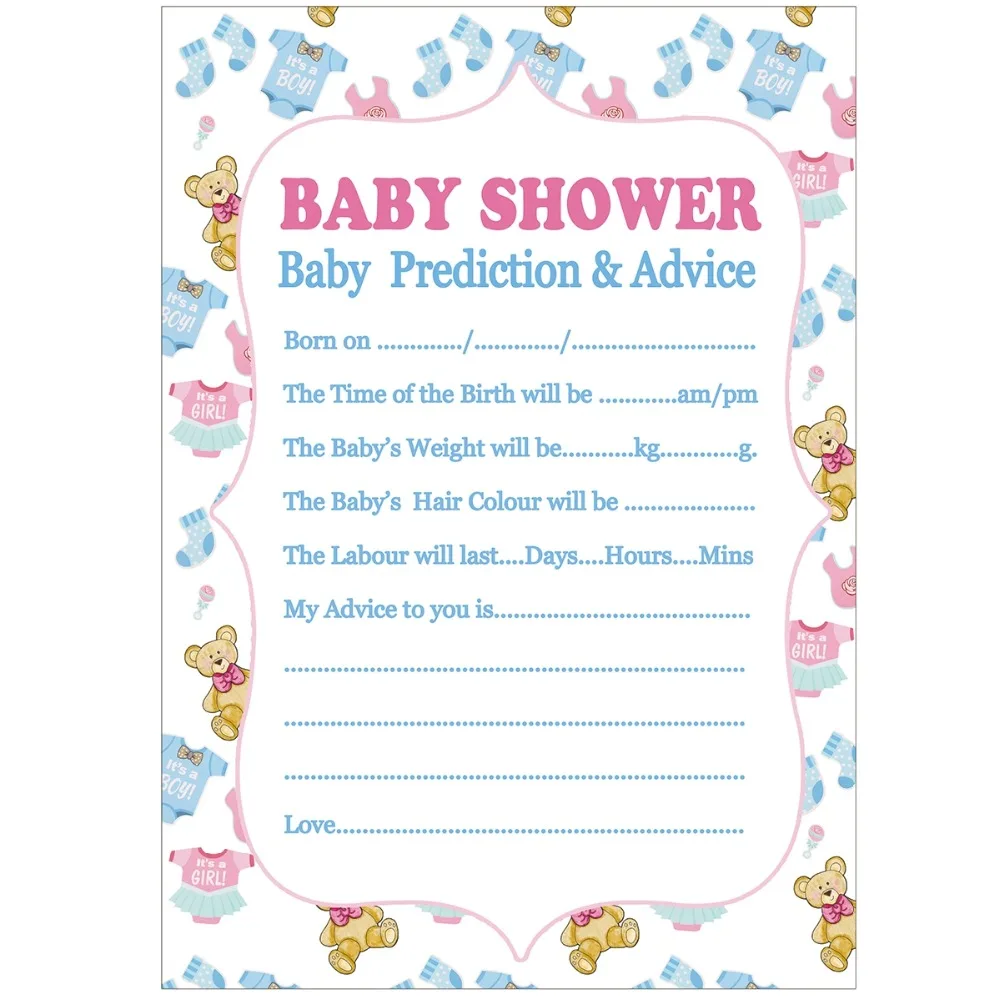 FENGRISE Mom To Be Baby Shower игры карты для детского душа предсказания мамы и дочки дня