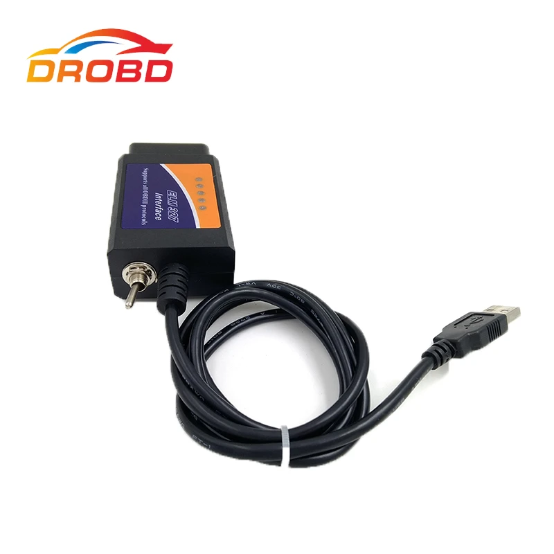Лучшее качество ELM327 USB V1.5 с переключателем CH340+ 25K80 чип модифицированный для Ford ELMconfig Forscan HS-CAN/MS-CAN считыватель кодов