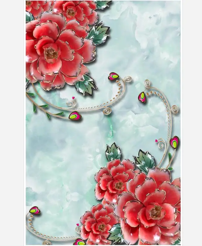 На заказ любой размер обои 3d Природа Рельефный цветок фон Настенные для