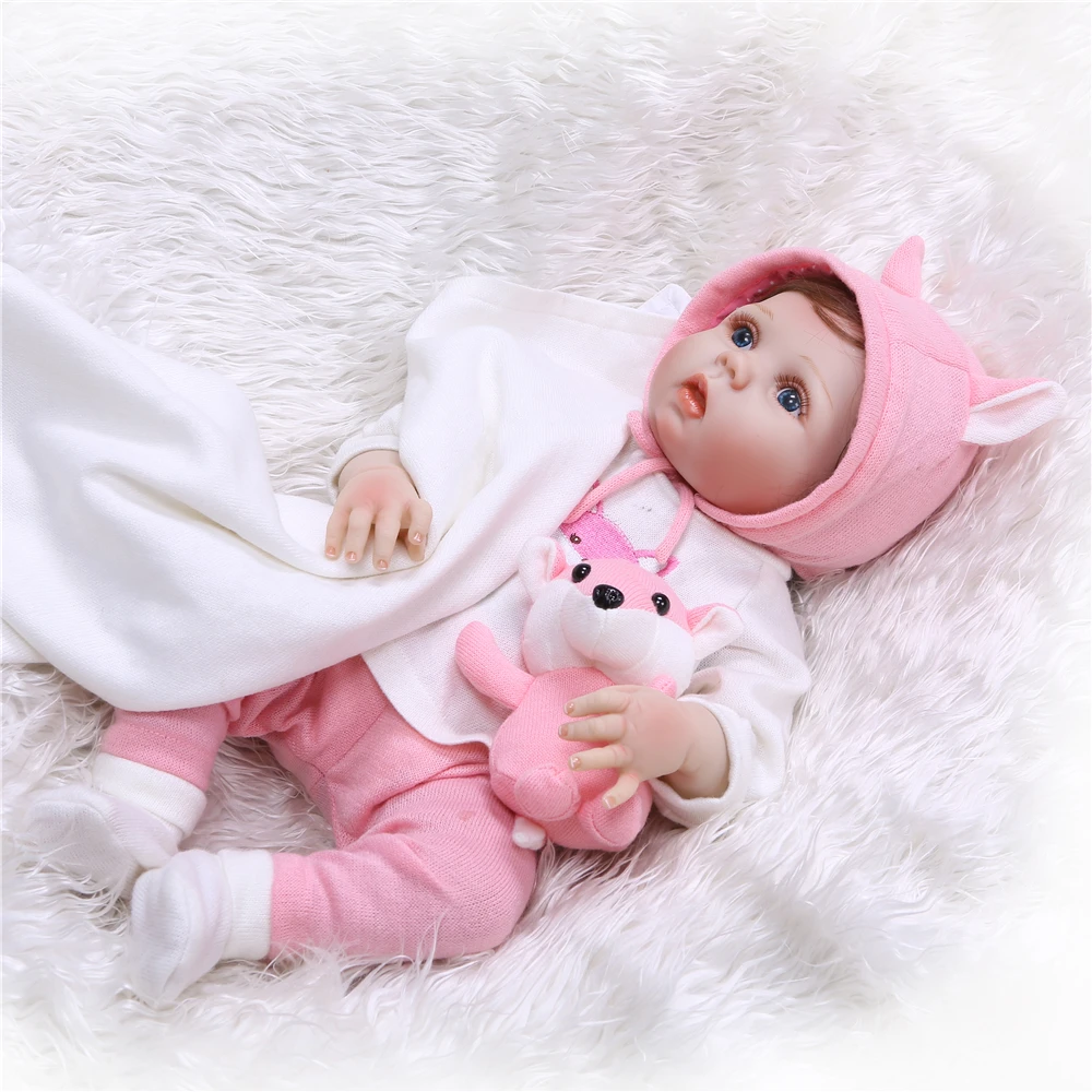 Кукла Reborn Baby Doll Girl 22 дюйма 55 см силиконовая кукла детская игрушка для ванны с