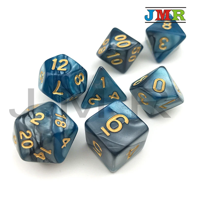 Лучшие продажи небесно голубой с серым портативным Dice2 цветная игра для DnD