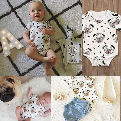 Симпатичная одежда с принтом для маленьких мальчиков рисунком собак девочек