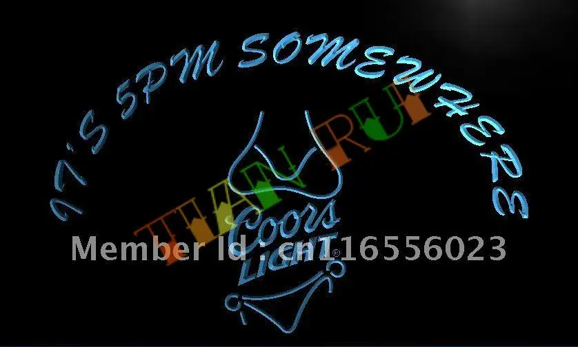 

LA458- It's 5 pm Somewhere Coors Bikini LED Neon Light Sign
