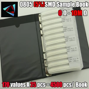 Новинка 0805 SMD образец резистора книга 5% Допуск 170valuesx25pcs = 4250 шт набор 0R  10M